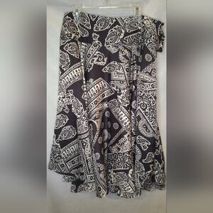 Lauren Ralph Lauren Womens Black & Cream Paisley Skirt Size 2 NWT